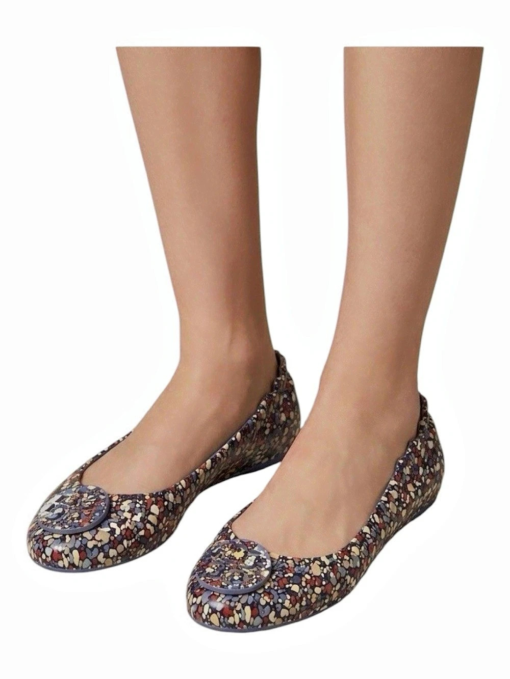 Tory Burch Minnie Travel Ballet Flats Blue & Multicolor Splatter